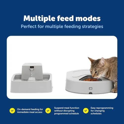 Vista 6 de Alimentador automático para perros PetSafe, 5 comidas, capacidad de 40 oz, plástico, para alimentos secos, para múltiples mascotas