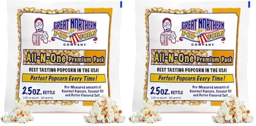 Vista 8 de 1 caja (12) de paquetes de pochoclo de 6 onzas Great Northern Popcorn, porción para película