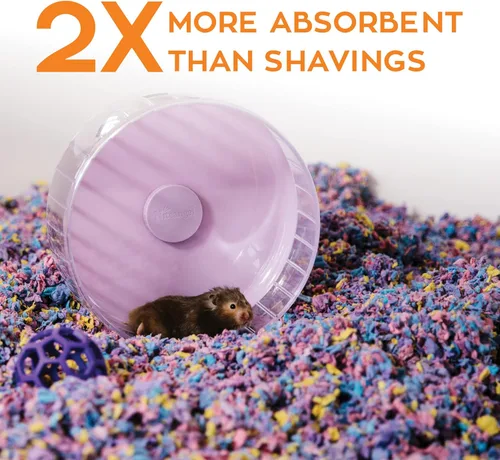 Vista 4 de Carefresh Ropa de cama de papel natural confeti 99% libre de polvo para mascotas pequeñas con control de olores, 10 L