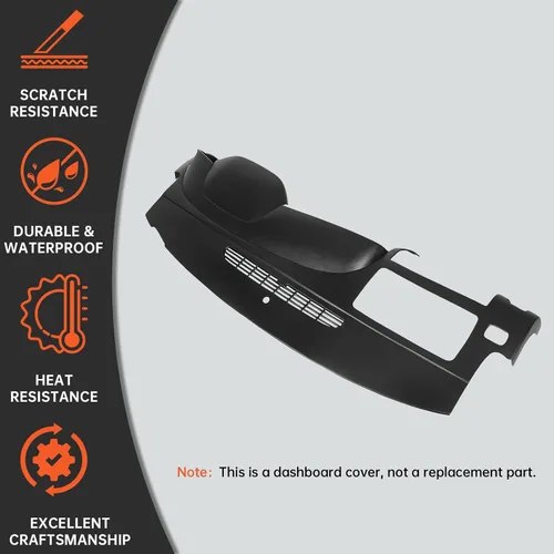 Vista 4 de Kojem Cubierta de tablero compatible con Chevy Silverado LS LT WT GMC Sierra SL SLE WT 2007-2013 con doble guantera, color negro