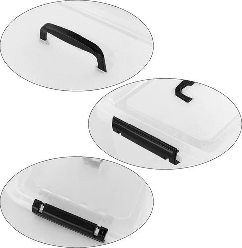 Vista 3 de Caja de almacenamiento de plástico de 12 cuartos de galón, contenedor de almacenamiento con asa, 1 paquete