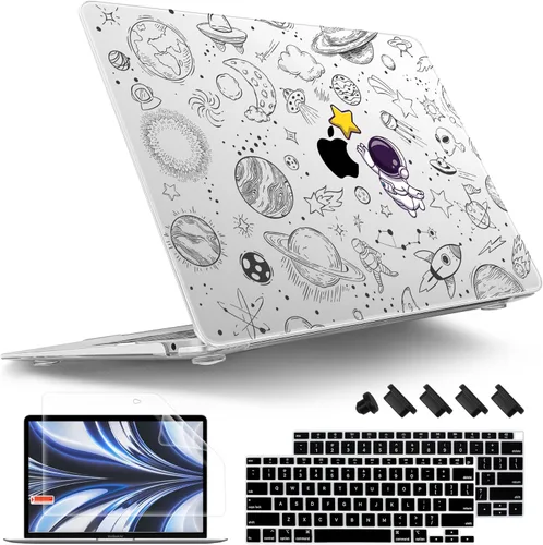 Vista 18 de Tuiklol Para MacBook Air de 13 pulgadas (versión 2021-2018) M1 A2337/A1932/A2179 con pantalla Retina Touch ID, carcasa rígida de plástico y cubierta