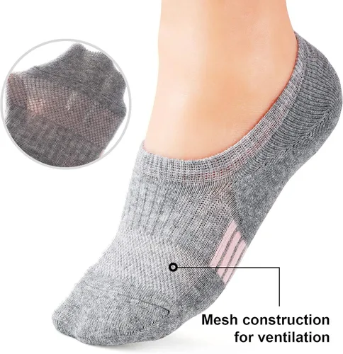Vista 2 de Gonii Calcetines deportivos para mujer calcetines de tobillo acolchados para correr corte bajo 5-8 pares