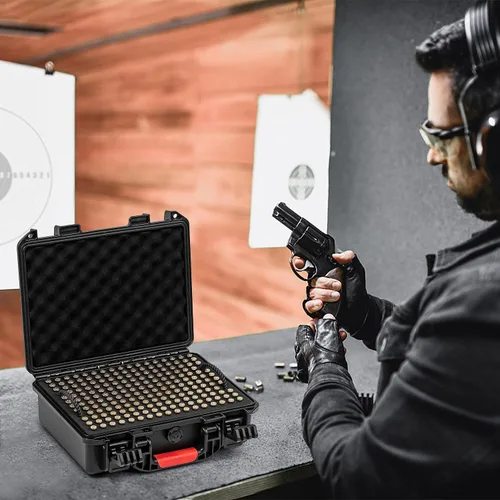 Vista 7 de Kinghardcase 350 Round Ammo Locking Storage Case - Travel Safe/Mil Spec/Waterproof Ammo Box - for 9x19mm Parabellum/9mm Luger, 380ACP, 38 S&W, 356