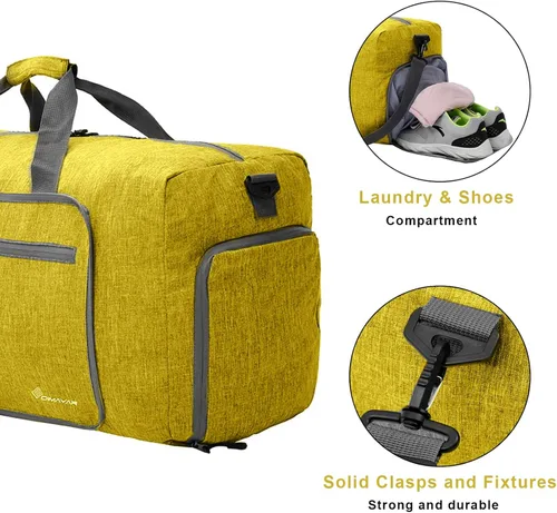 Vista 3 de Bolsa de viaje con compartimento para zapatos, unisex, resistente al agua