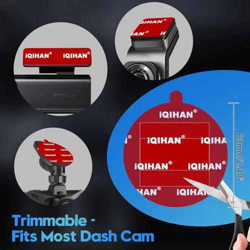 Vista 2 de Almohadillas adhesivas adhesivas para montaje de cámara de salpicadero, 5 piezas de cinta de montaje de doble cara de repuesto para cámara