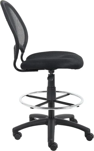 Vista 8 de Boss Office Products Taburete de redacción de malla con brazos de lazo en negro