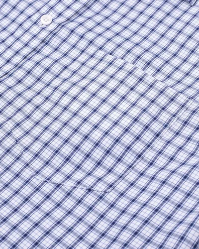 Vista 4 de Alimens & Gentle Camisas a cuadros con botones para hombre, camisas de vestir de manga larga de algodón, camisas de guingán de ajuste regular