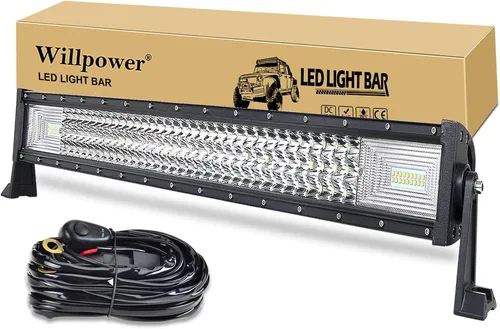 Willpower - Barra de luz LED de 405 W, 81,2 cm, luces antiniebla impermeables súper brillantes, combo de haz puntual y amplio, lámparas de trabajo