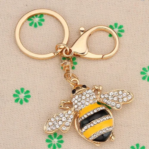 Vista 7 de AHAETH Bumble Bee Jewelry - Llavero de abeja de abeja súper miel para mujer, Blanco
