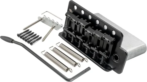 Puente de trémolo vintage Wilkinson Serie M de 52.5mm con 6 tornillos para guitarra eléctrica estilo Squier/Mexico Fender Strat, negro