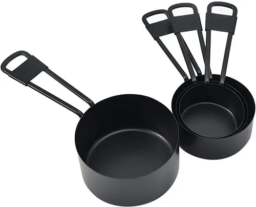 Vista 8 de Hemoton Juego de 4 tazas medidoras de acero inoxidable para herramienta de medición de cocina seca o líquida