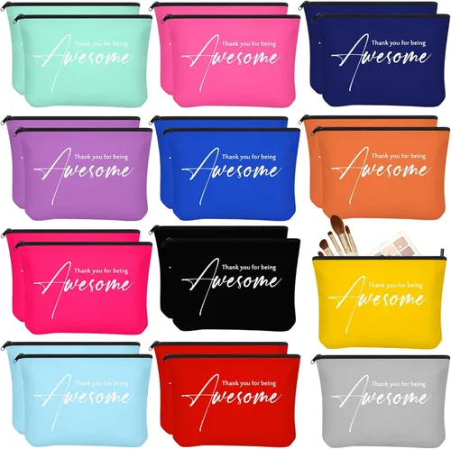 Buryeah 24 bolsas de cosméticos con texto en inglés "Thank You for Being Awesome Thank You for Being", bolsas de agradecimiento a los empleados a