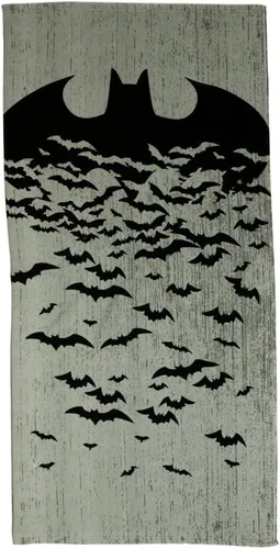 Franco Batman DC Comics Kids - Toalla de baño/piscina/playa súper suave y ligera 100% reciclada, hecha de botellas de plástico recicladas, 58 x 28