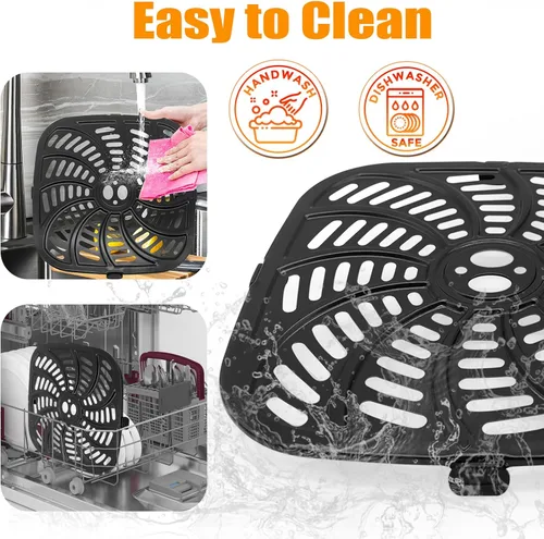 Vista 5 de Piezas de repuesto para freidora de aire compatibles con GAF826 GAF856, antiadherente de 9.8 x 9.8 pulgadas, accesorios para freidora de aire