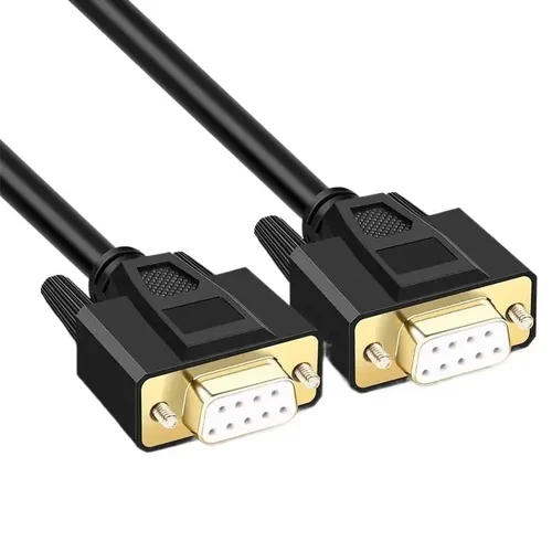 Vista 7 de Cable de extensión de 9 pines DB9 Serial RS232 COM, cable de datos COM, grado industrial hembra a hembra a macho, cable blindado de 9 pines