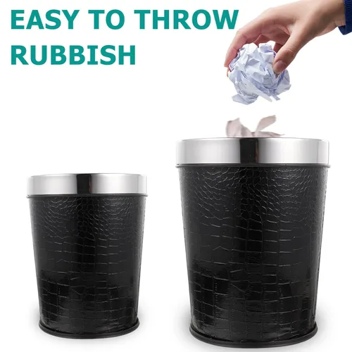 Vista 8 de Operitacx Cubo de basura retro para el hogar multiuso, sin tapa, cubo de basura para cocina, baño, dormitorio, oficina, versátil, capacidad de litros