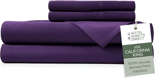 Vista 50 de Hotel Sheets Direct Juego de Sábanas de Cama de 4 Piezas, Tamaño Queen, 100% Viscosa Derivada de Bambú, Juego de Sábanas con 2 Fundas de Almohada
