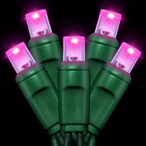 Vista 11 de Cadena de luces LED de 25 pies, 50 L, 6 pulgadas de espacio, cable verde, rojo y verde