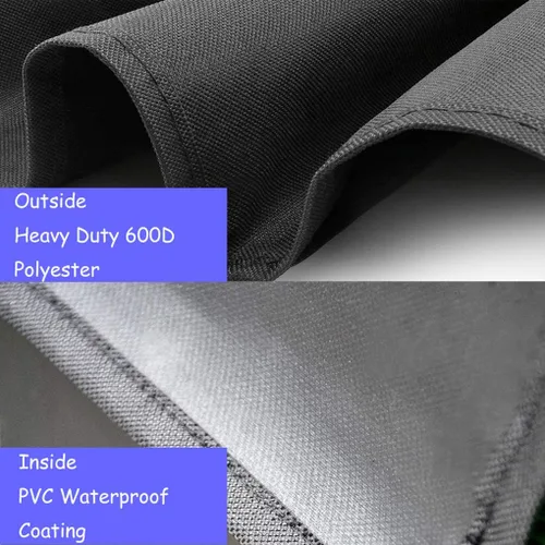 Vista 3 de Cubierta rectangular resistente al agua de 60 pulgadas para fogata de gas de patio al aire libre, 60 pulgadas de largo x 38 pulgadas de ancho x 24
