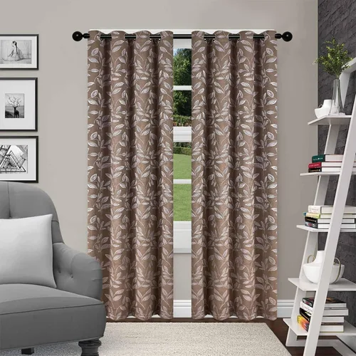 Vista 146 de Superior Cortinas opacas, oscurecimiento de la habitación para dormitorio, bloqueo solar, térmicas, cortinas bohemias modernas, colección de hojas