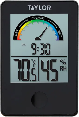 Vista 6 de Taylor Termómetro digital inalámbrico para interiores y exteriores (negro) y termómetro digital de nivel de comodidad e higrómetro (negro)