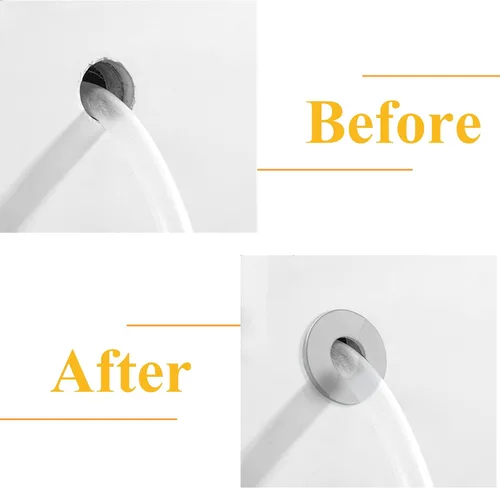 Vista 6 de 4 piezas autoadhesivas de pared dividida de brida cubierta de tubería de acero inoxidable placa redonda de 1.06 pulgadas para tuberías de agua