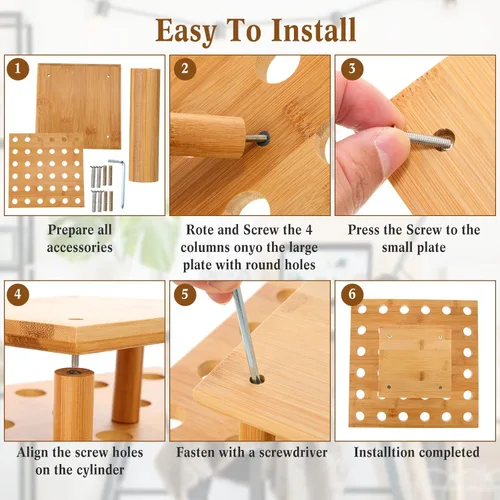 Vista 4 de 150 conos de madera desechables para alimentos con 36 agujeros, soporte de exhibición de cono de helado de bambú y 150 palitos de bambú coloridos