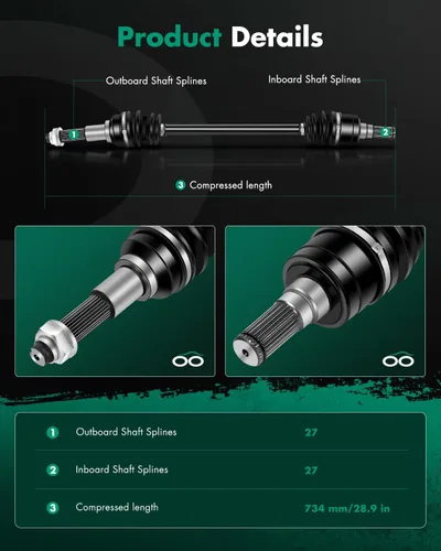 Vista 7 de SCITOO Conjunto de eje de eje CV 2014-2018 2019 para Yamaha Viking 700 VI Wolverine R-Spec trasero izquierdo derecho