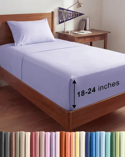 Vista 182 de Juego de sábanas Queen de bolsillo extra profundo, sábanas transpirables y refrescantes de 4 piezas, juego de sábanas de lujo de hotel, ultra suave