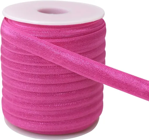 Vista 11 de Banda elástica de satén para coser de 3/8 pulgadas, rollo de cinta elástica brillante con cordón elástico plano para ligar el cabello, diadema