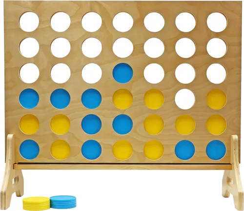 Vista 46 de Tailgating Pros Premium Cuatro en fila gigante con estuche de transporte - Juego de patio de tamaño Jumbo para exteriores - Conecta múltiples discos