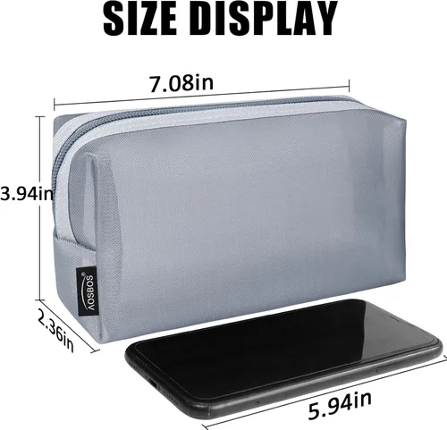 Vista 2 de Aosbos Estuche organizador para lápices, bolsa de lápices de gran capacidad, bolsas para lápices con cremallera, caja transparente para lápices