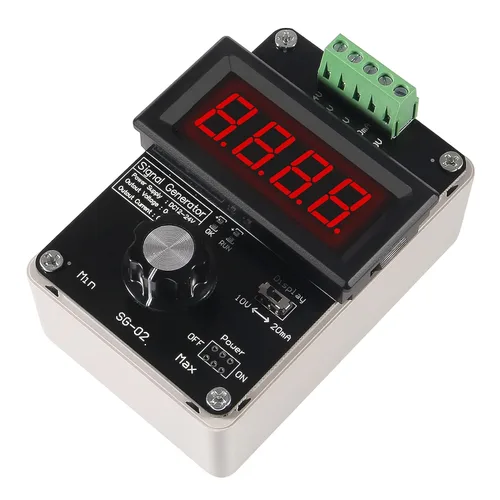 Vista 3 de Generador de señal ajustable de 4-20 mA,AITRIP DC 0-10V 0 4-20 mA Simulador analógico de voltaje de corriente para ajuste de valor, panel PLC LED