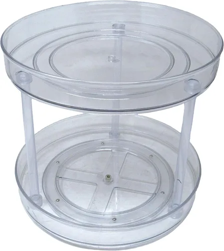 Vista 3 de Dial Industries Lazy Susan - Organizador de tocadiscos para despensa, gabinete, encimera, 2 niveles, 10.5 pulgadas Great for spices, condiments