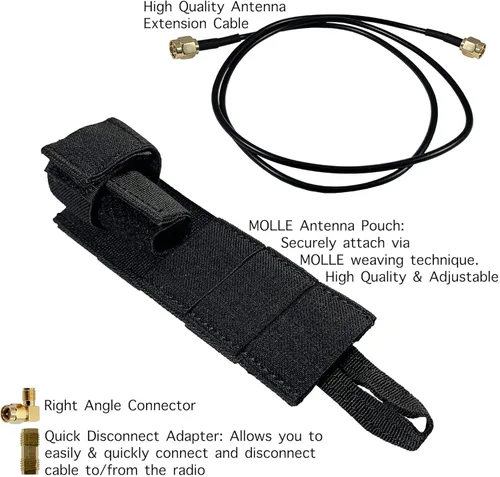 Vista 2 de Kit de reubicación de antena táctica (compatible con Motorola, Kenwood, EF Johnson y Tait) (verde)