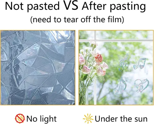 Vista 8 de GORGECRAFT 16 calcomanías de alerta de vidrio anticolisión para ventana de arco iris, calcomanías de alerta de vidrio para pájaros huelga musicales