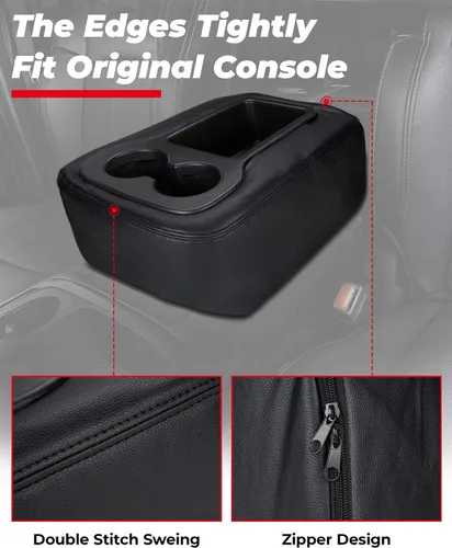 Vista 7 de ISSYAUTO Funda para reposabrazos compatible con Silverado Suburban Yukon Sierra Tahoe 2007-2014, funda de cuero para consola central