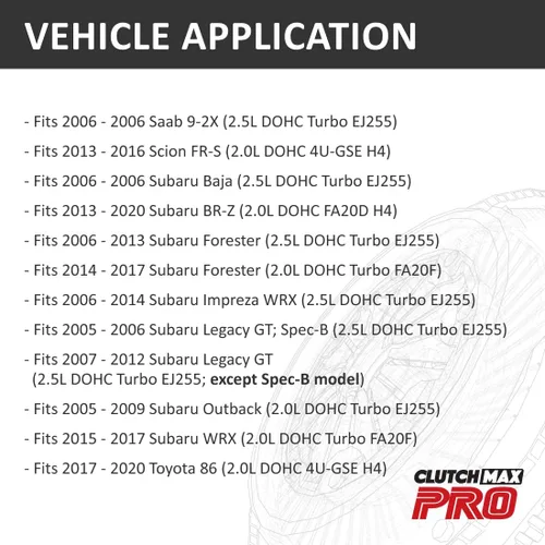 Vista 2 de ClutchMax PRO Performance Chromoly - Volante de embrague compatible con Saab 9-2X Subaru Baja Forester Impreza WRX Legacy GT Outback EJ255, FA20F