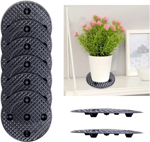 Vista 8 de Tefola 6 soportes para plantas en maceta, 11.8 pulgadas, protector de suelo para patio y terraza, soportes para plantas al aire libre e