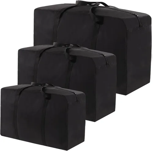 Vista 10 de SANSAM Bolsa de mudanza extra grande y resistente, bolsa de lona impermeable con cremalleras, bolsas de tela Oxford para viajes, dormitorio