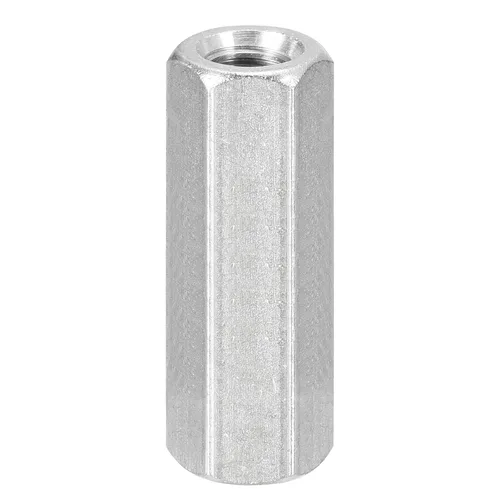 Vista 13 de uxcell Tuercas de acoplamiento M12 x 1.75 pulgadas de paso de 0.984 in de longitud, 1 tuerca de acoplamiento de varilla hexagonal métrica de acero