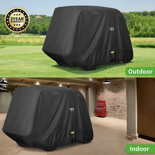 Vista 3 de 10L0L Funda resistente para carrito de golf 650D para 2/4/6 pasajeros EZGO, Club Car y Yamaha, protección exterior resistente a la intemperie