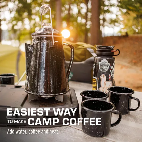 Vista 8 de COLETTI Juego Clásico de Cafetera Percoladora de Esmalte y Tazas — La Cafetera de Camping Más Nostálgica, Ahora Modernizada