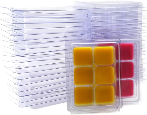 DGQ Moldes de cera derretida, 25 paquetes de conchas de plástico transparente vacías para velas derretidas de cera sin mecha