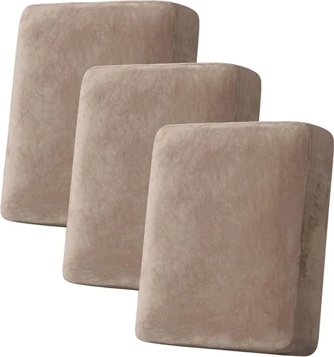 Vista 11 de ADPON Funda de cojín elástica de terciopelo para sofá, funda de cojín de felpa para silla, sofá biplaza o sofá, protector de muebles, cojín de Gris