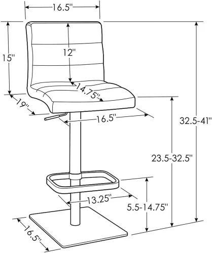 Vista 71 de Zuri Muebles Taburete de bar moderno de altura ajustable gris exuberante con base plana redonda cepillada
