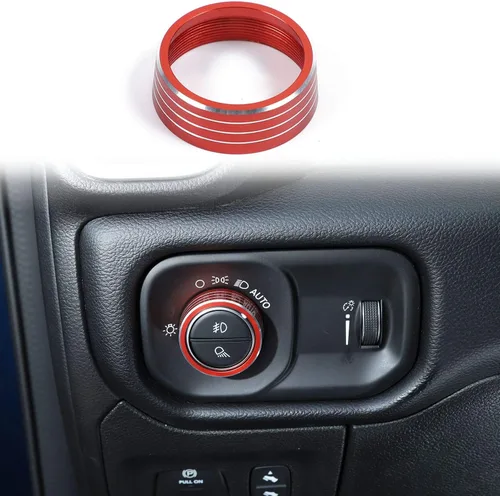 Vista 12 de Voodonala para Dodge RAM - Cubierta de perilla selectora de ajuste de interruptor de faro delantero de aluminio para Dodge RAM 2010-2017, accesorios