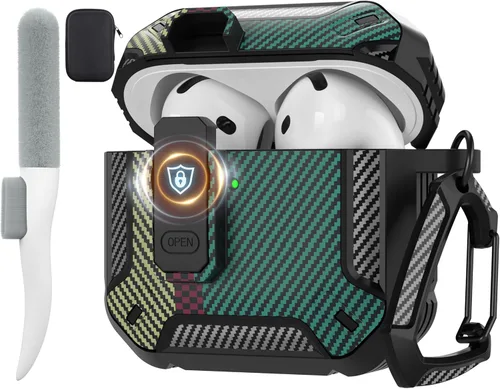 Vista 30 de Maxjoy Funda para AirPods Pro de 2ª/1ª generación con cerradura, funda protectora para AirPods Pro 2 con llavero compatible con Apple AirPod Pro2