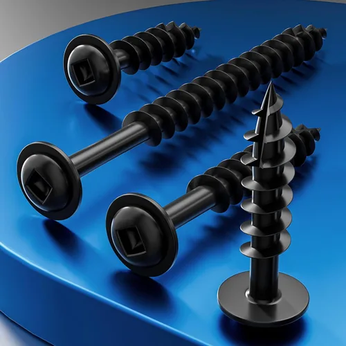 Vista 5 de Wensilon (Negro) Tornillos de agujero de bolsillo # 8 x 1 pulgada, 165 tornillos de madera de agujero cuadrado de 1 libra y tornillos autorroscantes